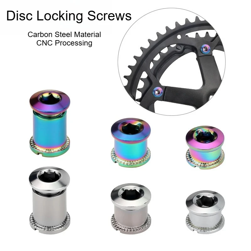 M8 Mountain Bike Chainring Double-Ended Screws Single/Double/Triple Crankset Carbon Steel Nickel Plated
