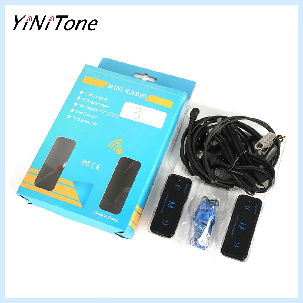 

2pcs VV-108 Mini Walkie Talkie Set UHF 400-480MHz 16CH 0.5W USB Rechargeable Radios with Earphones & Lanyards