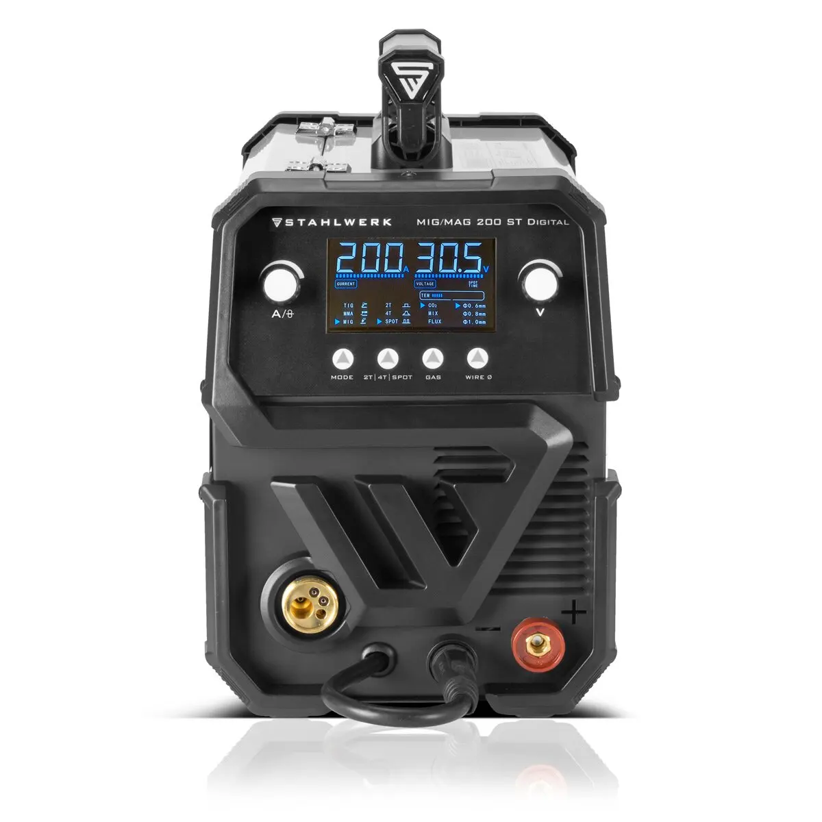 Stahlwerk MIG200A Gasless Flux Cored Wire Welder 220v Digital Laser MMA TIG Welding Machine 4 in 1 NO Gas Machine