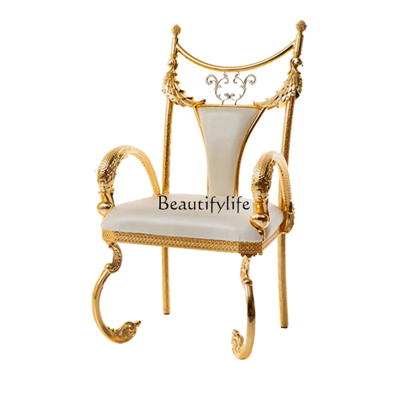 

European comfortable sedentary leisure chair design carved chair marble casual dining table chair combination
