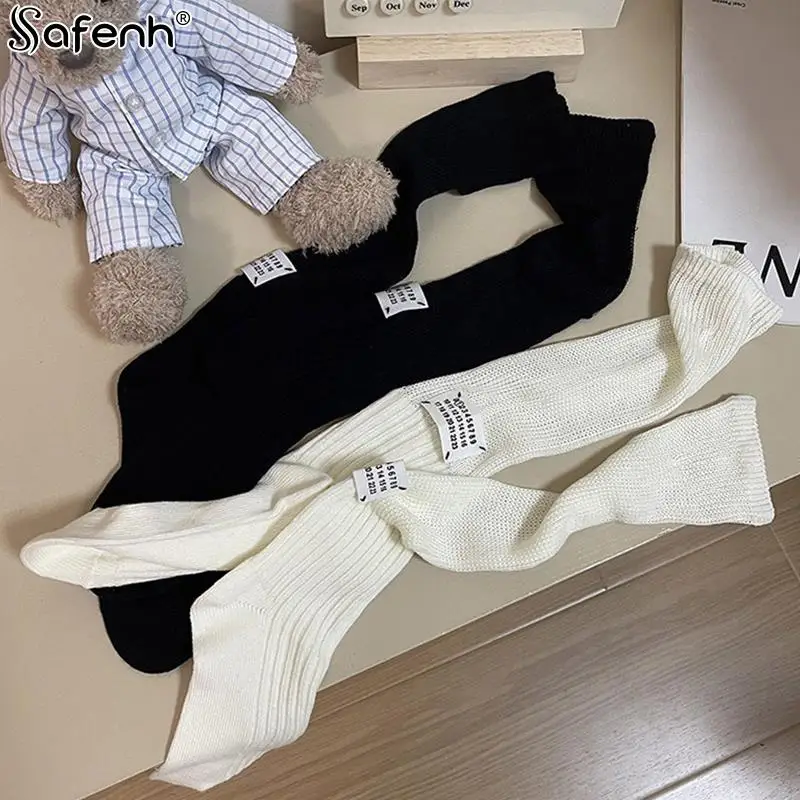 جوارب فوق الركبة أحادية اللون للنساء ، ملصق قماش ، أرقام ، أنبوب طويل ، غير رسمي ، رياضي ، قطن ، ملابس خارجية ، موضة ، زوج واحد
