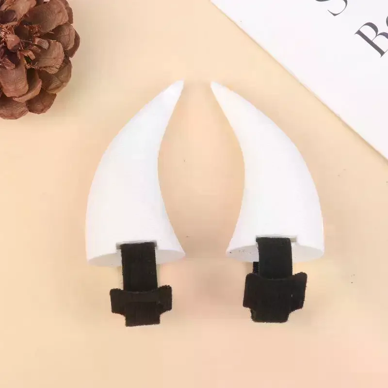 3D Printed Headphones Parts With Spiked Devil Horns - With Self-Fasting Accessories - Suitable For Gamer TV Stands