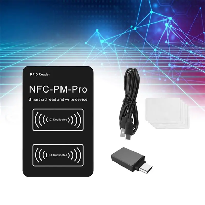 B14C RFID Smart Chip Reader PM PRO Decoder+5XUID Card Key Copier 13.56Mhz 125Khz Badge Write Token ID IC Tag Clone