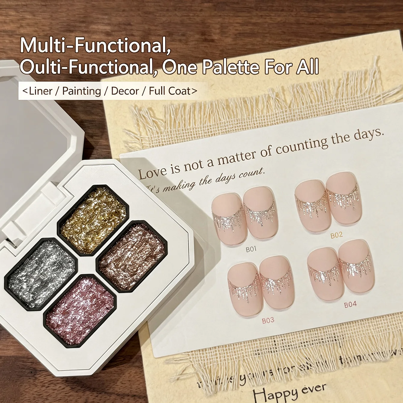 4-Pane Platinum Stamping Patting Gel 2026 High-Density Sparkle No-Wipe Outline Line Art Salon DIY LED Cured
