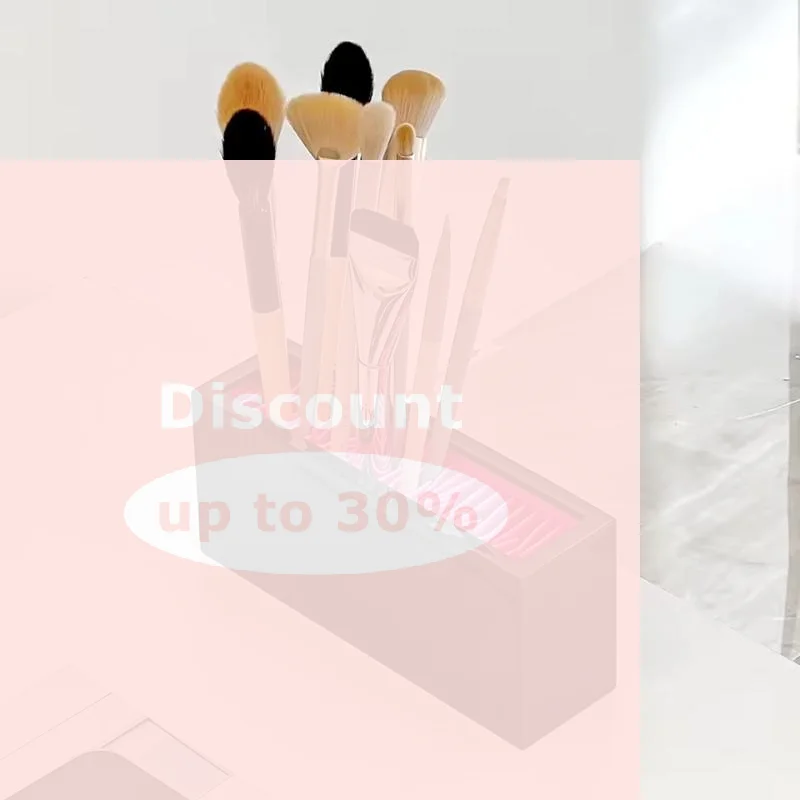 [Makeup Brush Holder Organizer Silicone Ventilate Air Drying Rack Horizontal Box Full Size Eyeliner Paint Pen Upright Container