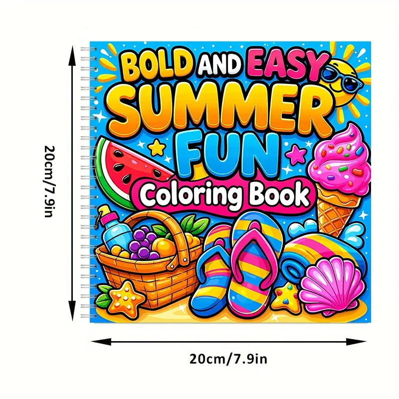 Coloring Book Summer Fun for Adults, Relaxing Colouring Book, Stress Relief, Birthday Gift & Back to School Art Supplies