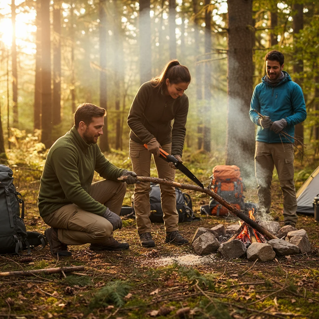 منشار يدوي شديد التحمل للتخييم الخشبي، منشار تشذيب الخشب DIY مع أدوات تشذيب الأسنان الصلبة