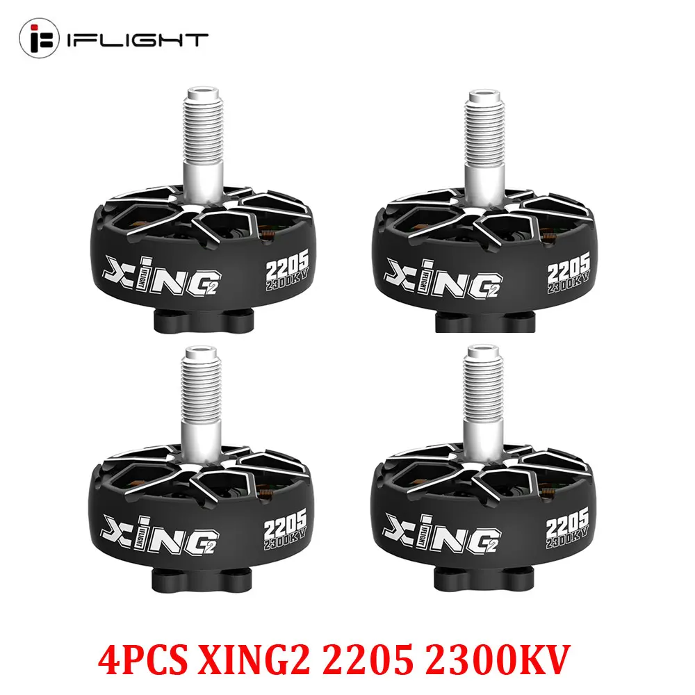 4PCS iFlight XING2 2205 2300KV / 3200KV / 2450KV 4-6S FPV NextGen Motor black with 12*12mm/M2 mounting hole for FPV parts