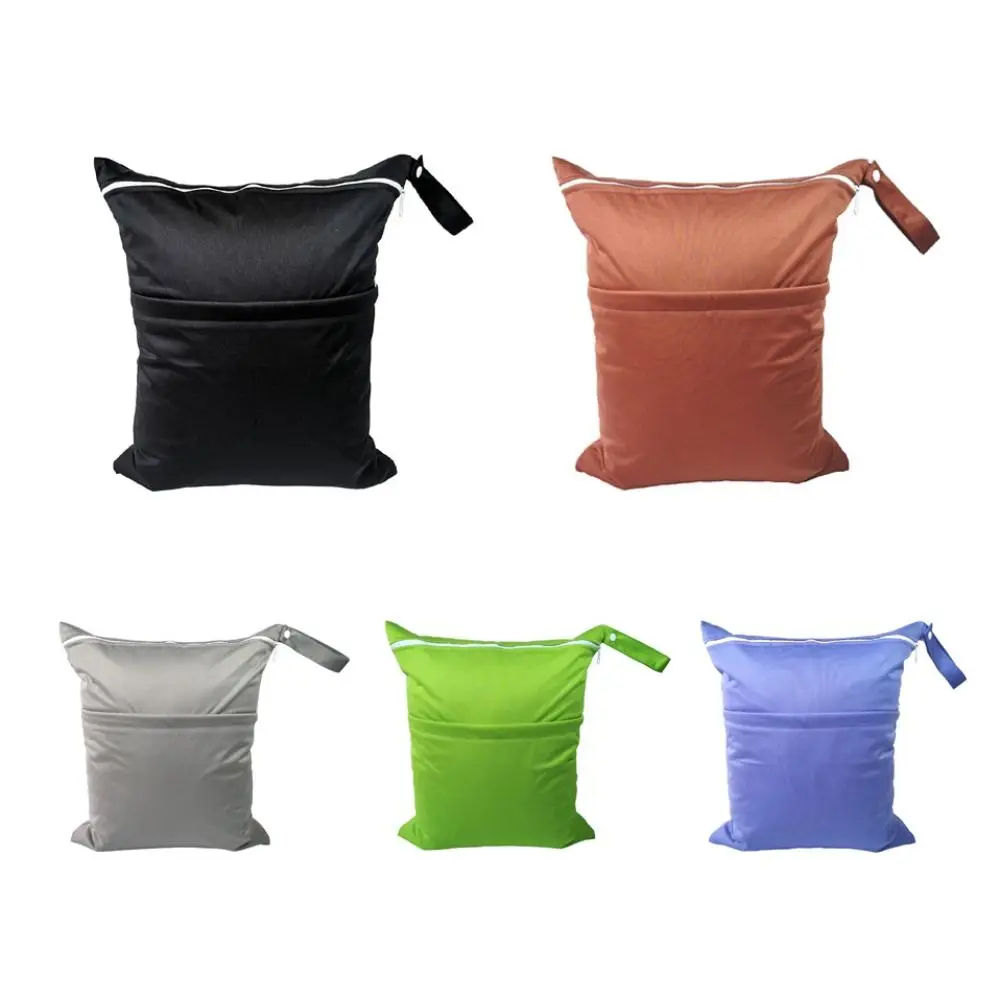 

New Waterproof Wet Dry Bag Reusable Solid Color Diaper Storage Bag 40*45 Cm Swimsuit Storage Nappy Dry Bag Bathing