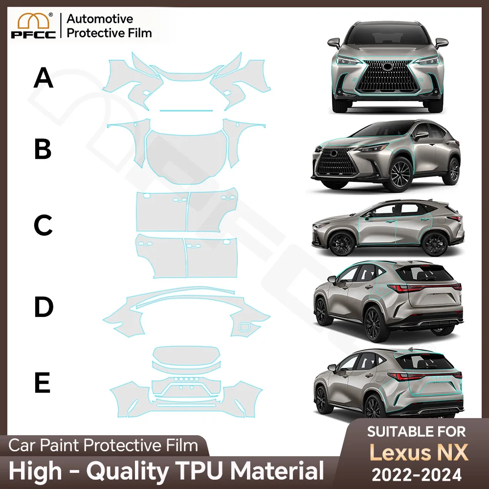 

Car Paint Protection Film Clear Bra Kit Decal Pre Cut PPF Scratch Accessories For Lexus NX 250 350 350H 450H 2022 2023 2024 TPU