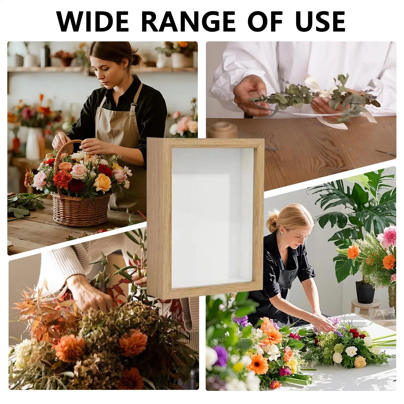 Dried Flower Frames Wood Wood Tabletop Decoration Tabletop Photo Frame For Collectors Home Office Dorm Living Room Bedroom Study