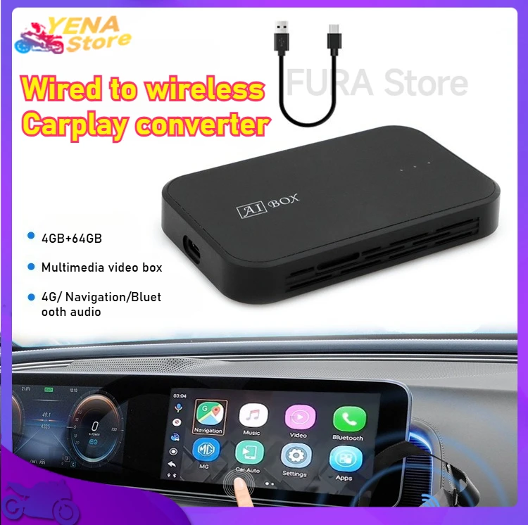 

CarPlay Ai Box Android 10 Car Streaming Media Box Wireless converter Android Auto Adapter Plug and Play