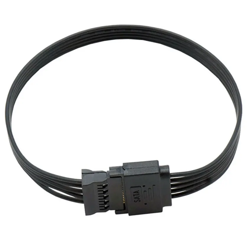 

SATA 15Pin Male to Female Power Extension Cable HDD SSD Power Supply Cable SATA Power Cable for PC 22CM 1 to 2