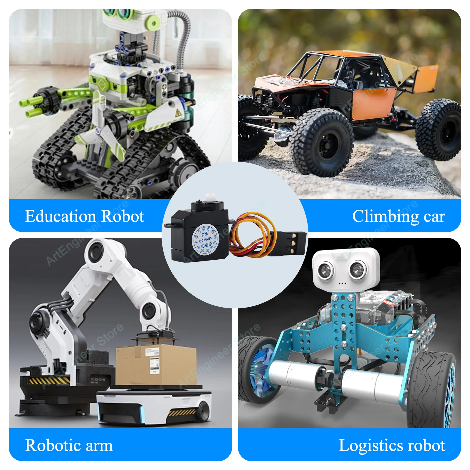 DM-S0020 Micro Servo 3.7V-5V 180° Mini Steering Gear with JR Connector for RC Drones Smart Cars Robot DIY Projects