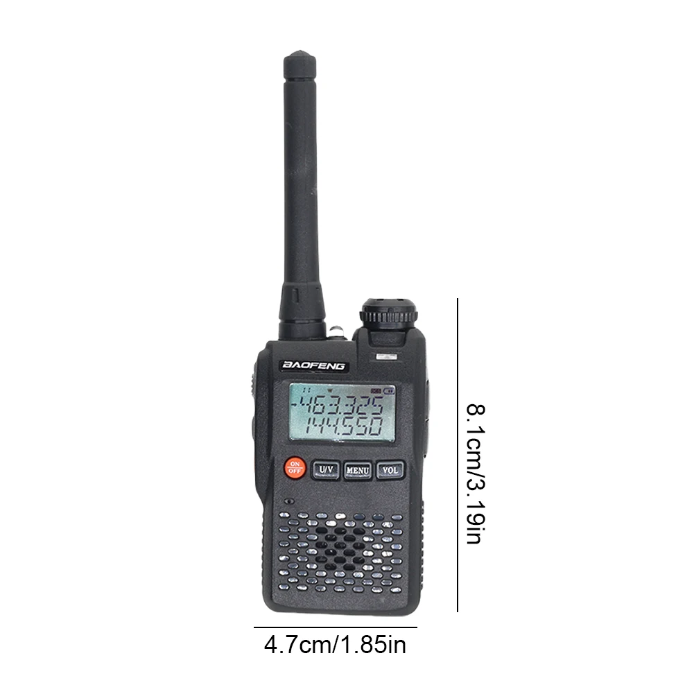 Baofeng-Radio bidireccional UV-3R, Mini Radio FM portátil con pantalla Dual, transceptor Ham FM, 99 canales VOX, 136-174MHz y 400-470MHz