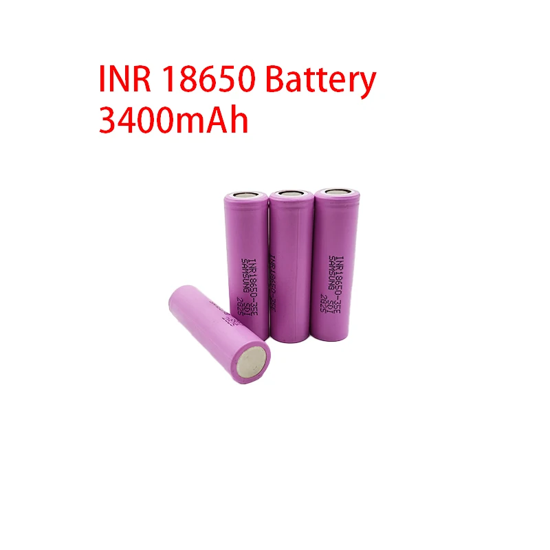 

New 18650 INR 35E Lithium-Ion Rechargeable Cell INR Lithium-Ion 3400mAh Battery 3.7V High Power 34A Discharge High Current