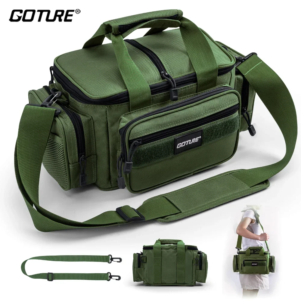 

Shoulder Crossbody Fishing Bags 600D Oxford Fabric Durable High Capacity Fishing Gear Bags Men Outdoors Fishing box organizer