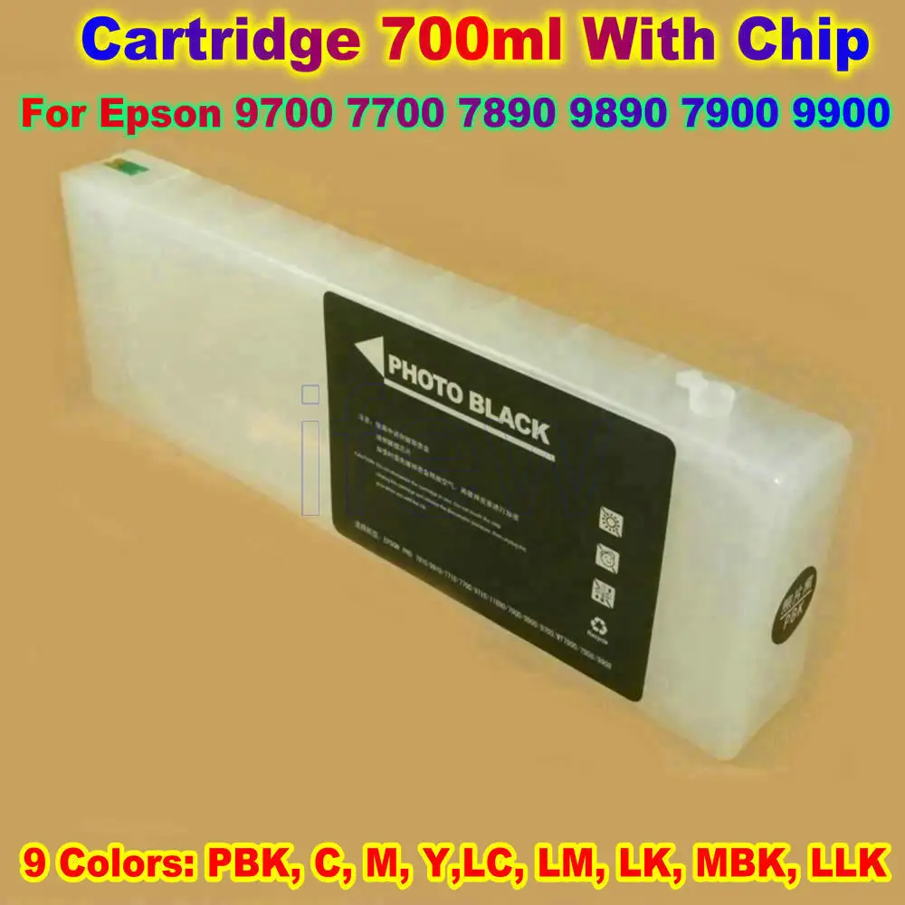 

7890 Ink Cartridge For Epson Stylus Pro 7890 9700 7700 9890 7900 9900 Printer Ink Cartridge With Chip 700ML Refill Cartridges