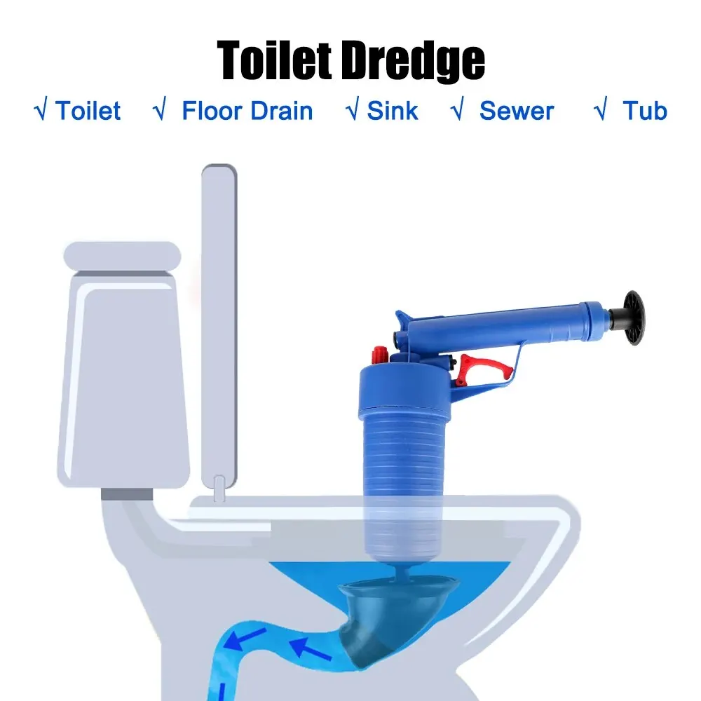 Dredge Pipe Sewer Sinks Basin Pipe Plunger Drain Cleaner Pipeline Clogged Remover Air Pump Pressure Unblocker Manual