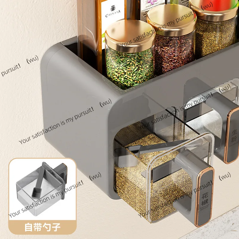 box, kitchen household  rack, seasoning storage , non-punching wall-mounted seasoning tank
