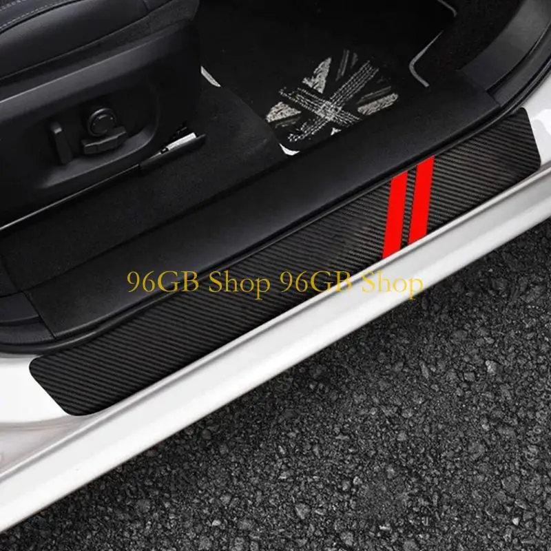 96GB 4Pcs Universal Car Sill Plates Nonslip Anti-Scratch Rubber Car Door Protector