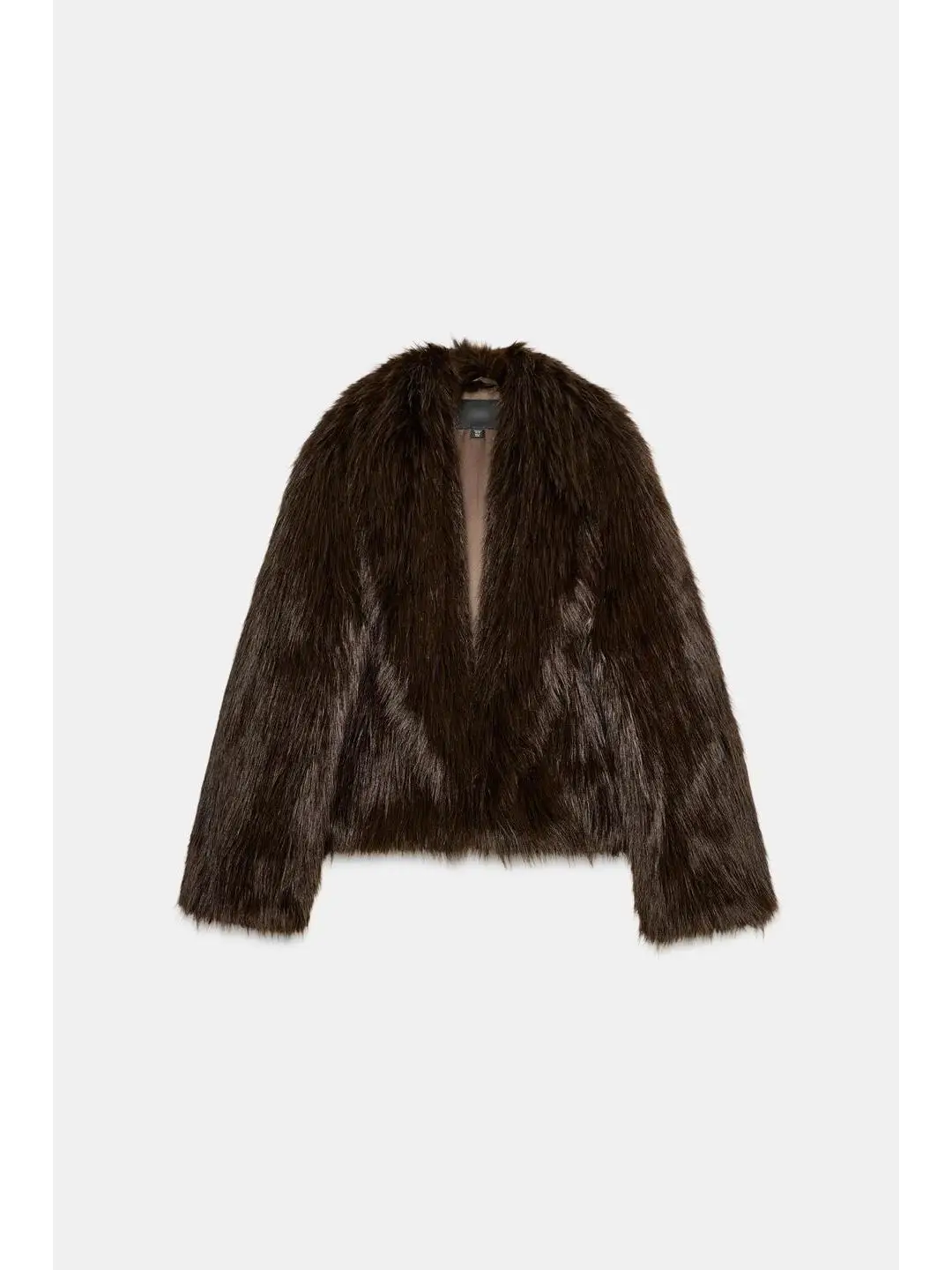 Abrigo con efecto de piel Artificial para mujer, chaqueta con cuello hacia abajo, prendas de vestir exteriores de Otoño Invierno, abrigo con cuello abatible Sli