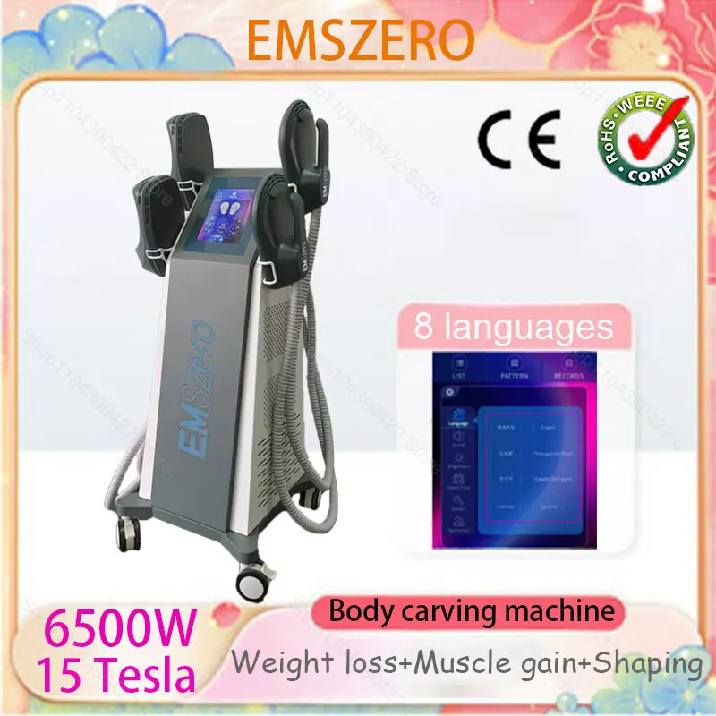 

6500W 200Hz professional RF electromagnetic muscle stimulator EMS weight loss and slimming machine EMSZERO