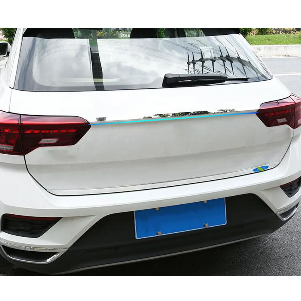Trunk Stainless Steel Rear Door License Tailgate Bumper Frame Plate Lamp For Volkswagen VW T-ROC TROC 2017 2018 2019 2020 2021 - view 3