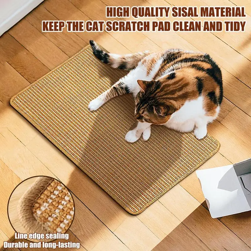 

Sisal Cat Scratcher Woven Cat Wall Scratcher Cat Floor Scratching Rug Practical Cat Scratch Furniture Protector Carpet Cat