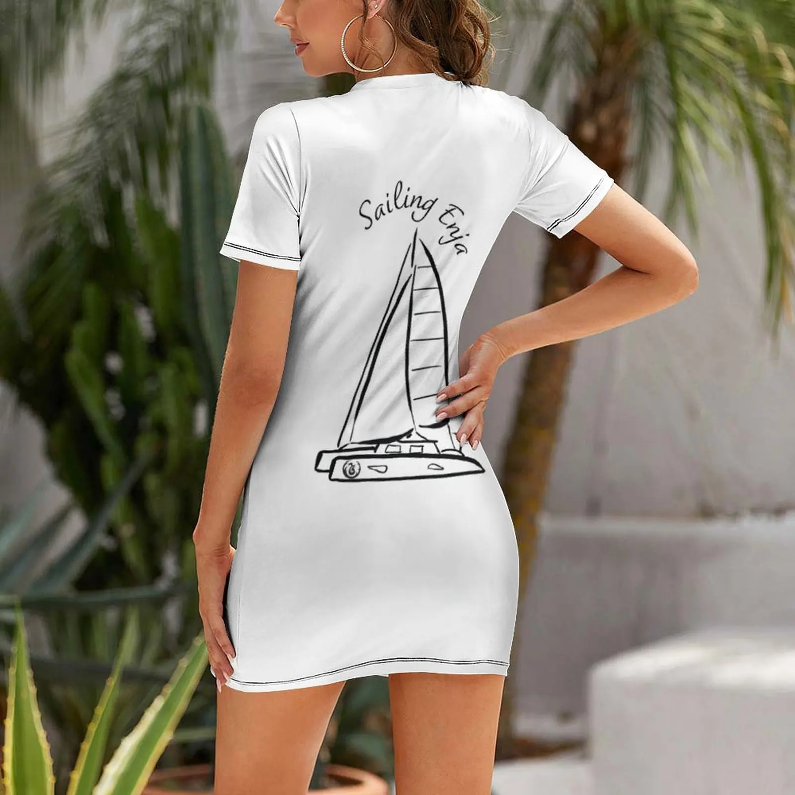 Sailing Enja-Robe de soirée à manches courtes pour femme, vêtement de luxe pour invité de mariage, 2025