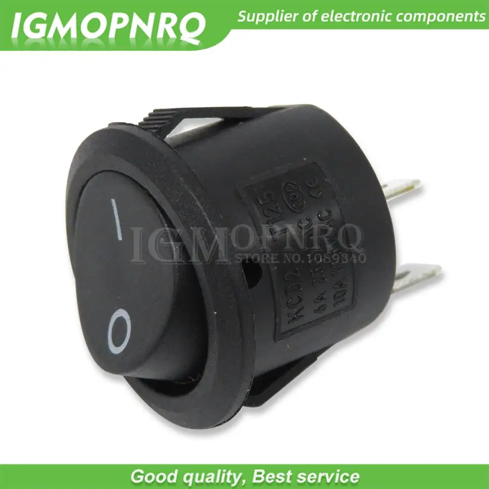 5PCS Push Button Switch 20MM SPST 2Pin 3pin 3A 250V KCD1-105 KDC1 Fdkjgecf Snap-in On Off Round Rocker Switch Black Red White