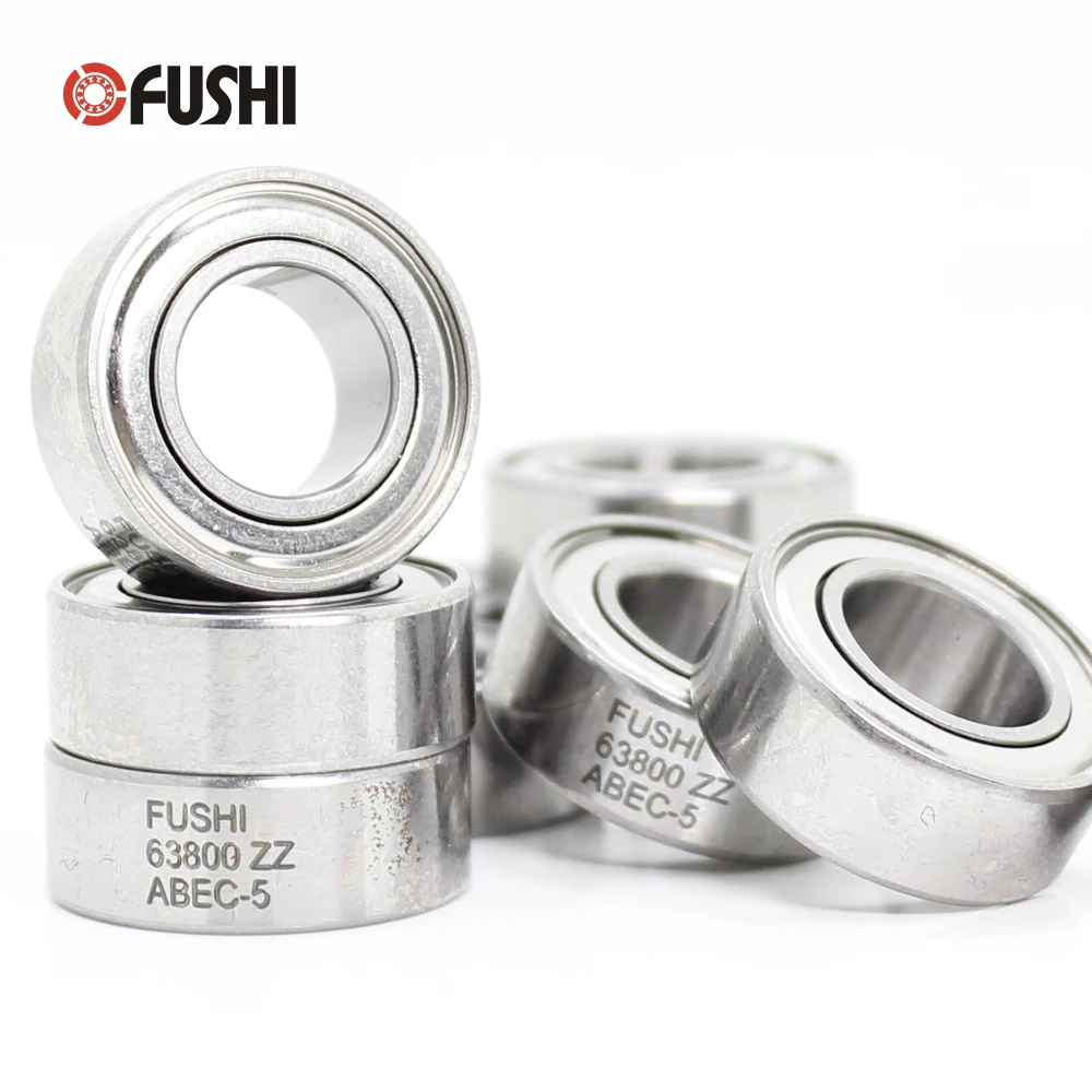 63800ZZ Bearing ABEC-5 (10PCS) 10*19*7 mm Metric Thin Section 63800Z Ball Bearings 63800 ZZ