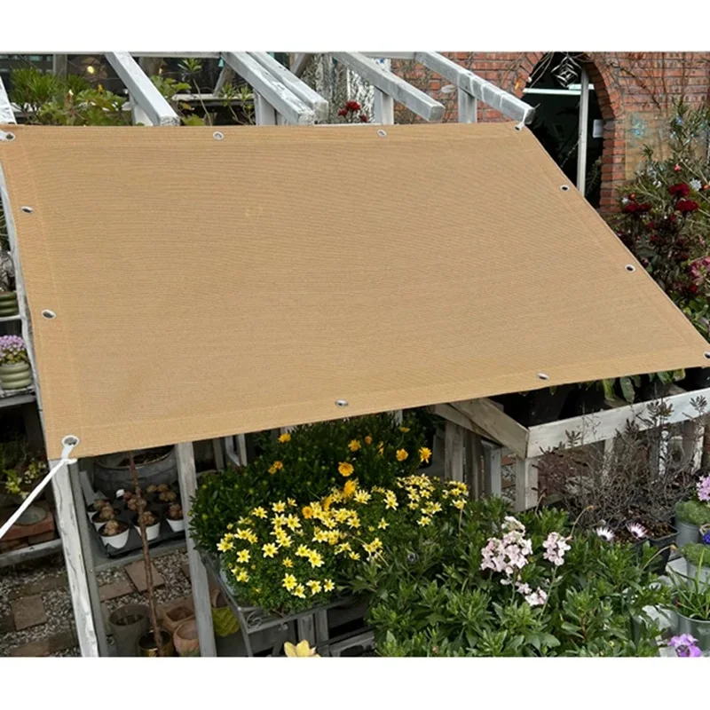 Hi-quality Beige Sun Shading Net Balcony Sun-proof Garden Courtyard Sunblock Succulent Plant HDPE Anti-UV Sunshade Net Car Cover