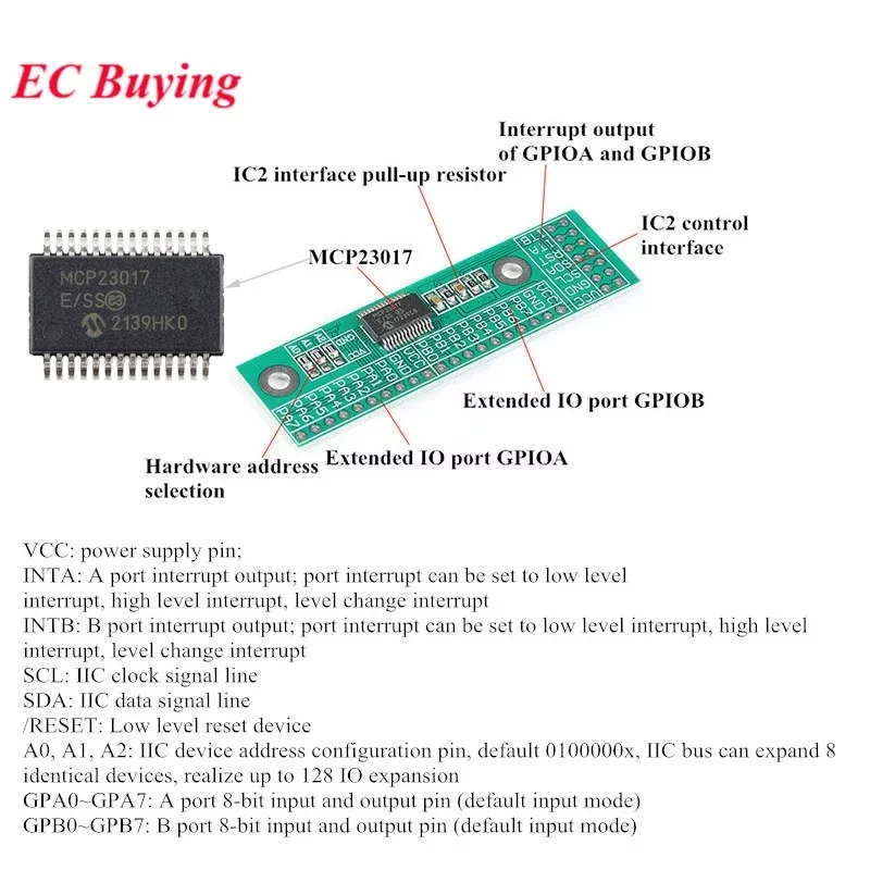 1 szt.-10 szt. MCP23017 PCF8575 TCA9555 PCA9555 TCA9548A 16-bitowy moduł rozszerzeń szeregowych IO, interfejs IIC I2C do konwertera GIPO — zdjęcie 2