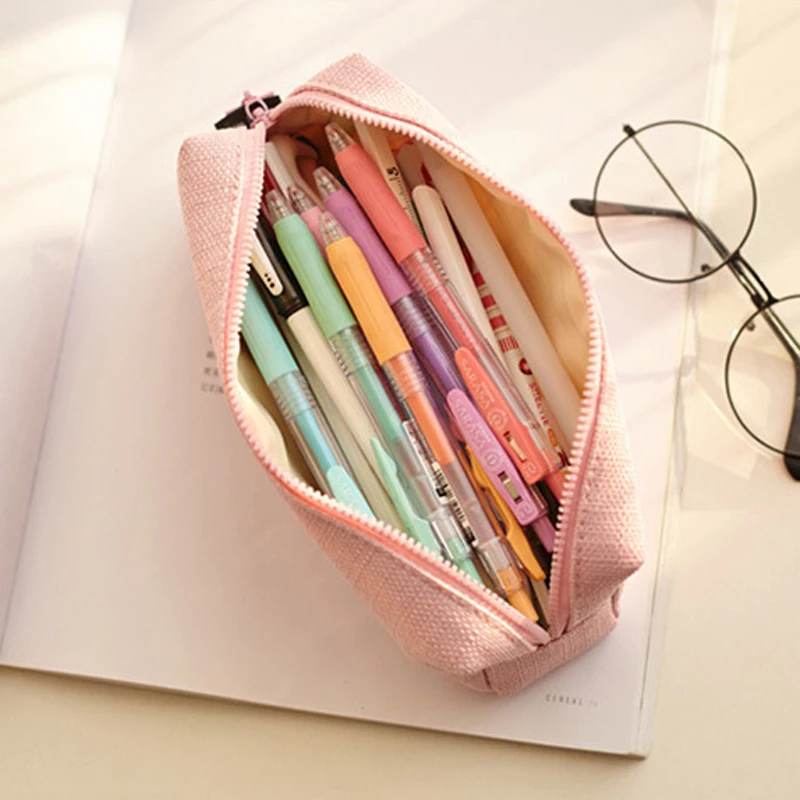 Creative Basic Square Pencil Bag Multifunction Large Capacity Pencil Case for School Student Stationery Organizer Supplies