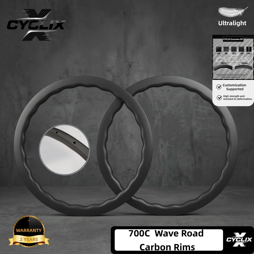 

Колеса для шоссейного велосипеда 700C, карбоновые, с глубиной обода 45/50 мм, ширина 30 мм, дисковые тормоза, 24 отверстия, волнообразные карбоновые спицы, шоссейные колеса