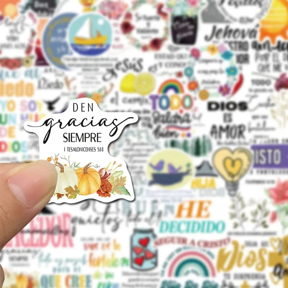 10/30/50pcs Spanish Bible Cartoon Stickers Waterproof Decorative Notebooks Book Luggage Cute Graffiti Sticker Toys