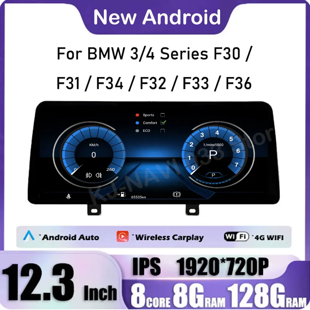 

12.3" Android 14 Car Radio Player Multimedia Navigation GPS For BMW 3/4 Series F30 / F31 / F34 / F32 / F33 / F36 NBT EVO System