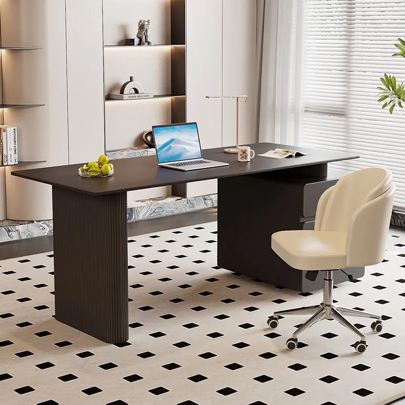 LMM modern simple light luxury home learning writing table rectangular computer table with cabinet