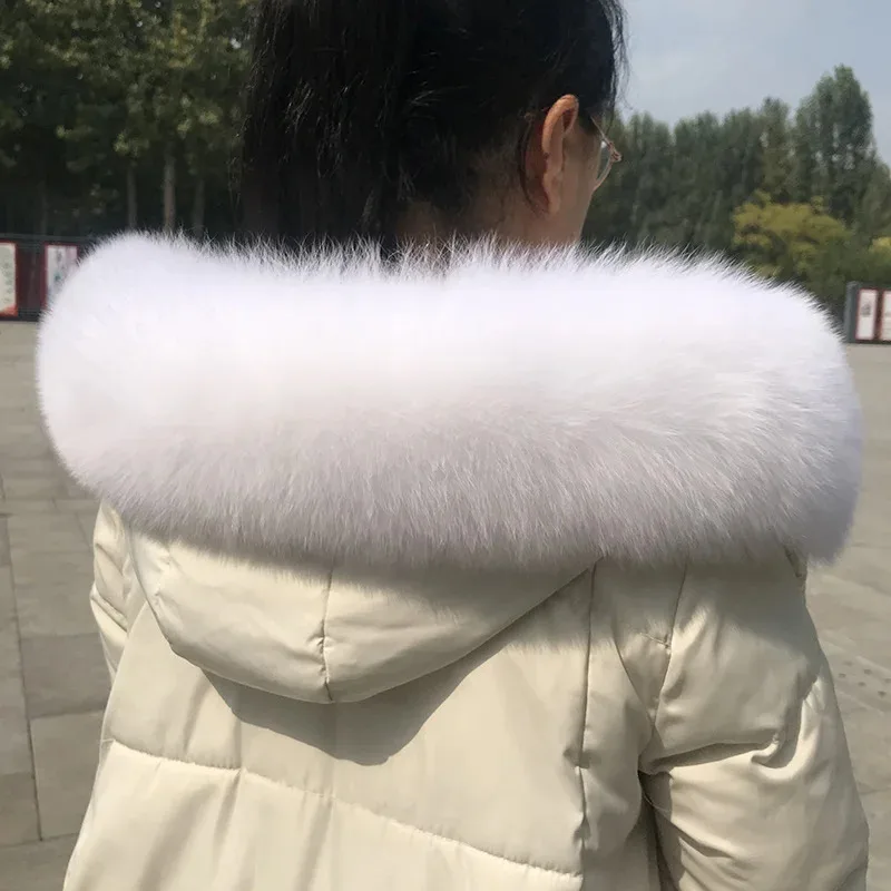 

Faux Fox Fur Collar Real Women Winter Fur Hood Decor Scarf Female Neck Warmer Natural Fur Shawls Thick Furry Fur Scarves