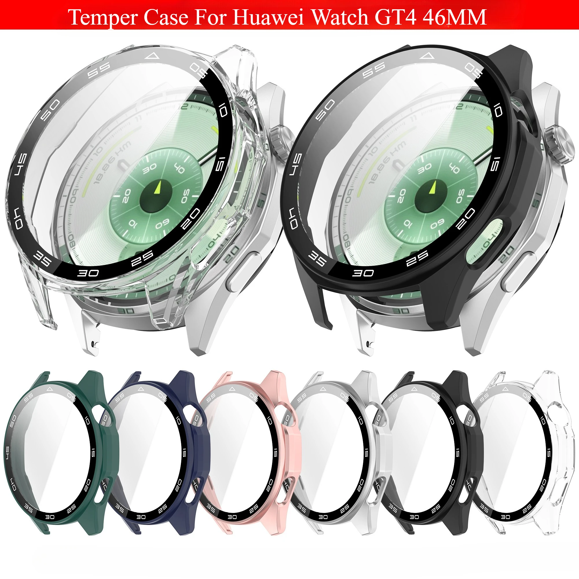 Tempered Glass Case for Huawei watch GT6 46mm Hard PC Protective Cover for Huawei GT 6 46MM Screen Protector Bumper Accessories