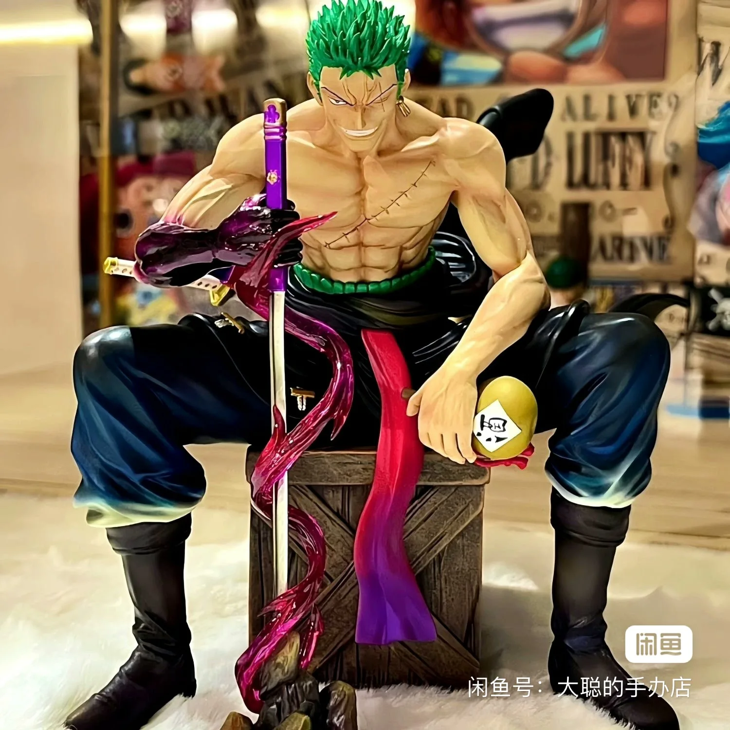 One Piece Gk Evil Studio Sitting Vs Zoro Series Statue Collect Trendy Figure Model Animation Peripherals Toys Ornaments Gifts