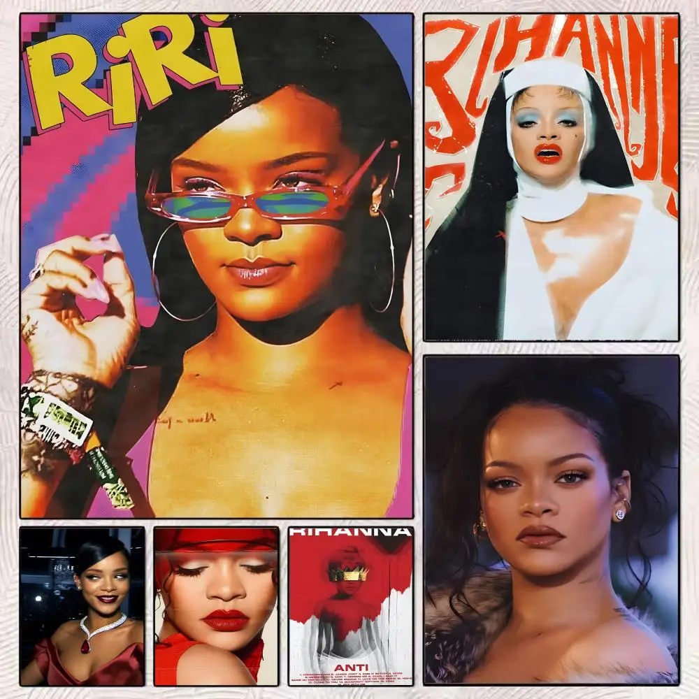 Singer Music R-Rihanna Painting Calligraphy Durable Painting Canvas Poster Wall Hanging Home Interior Decoration Art Mural Gift