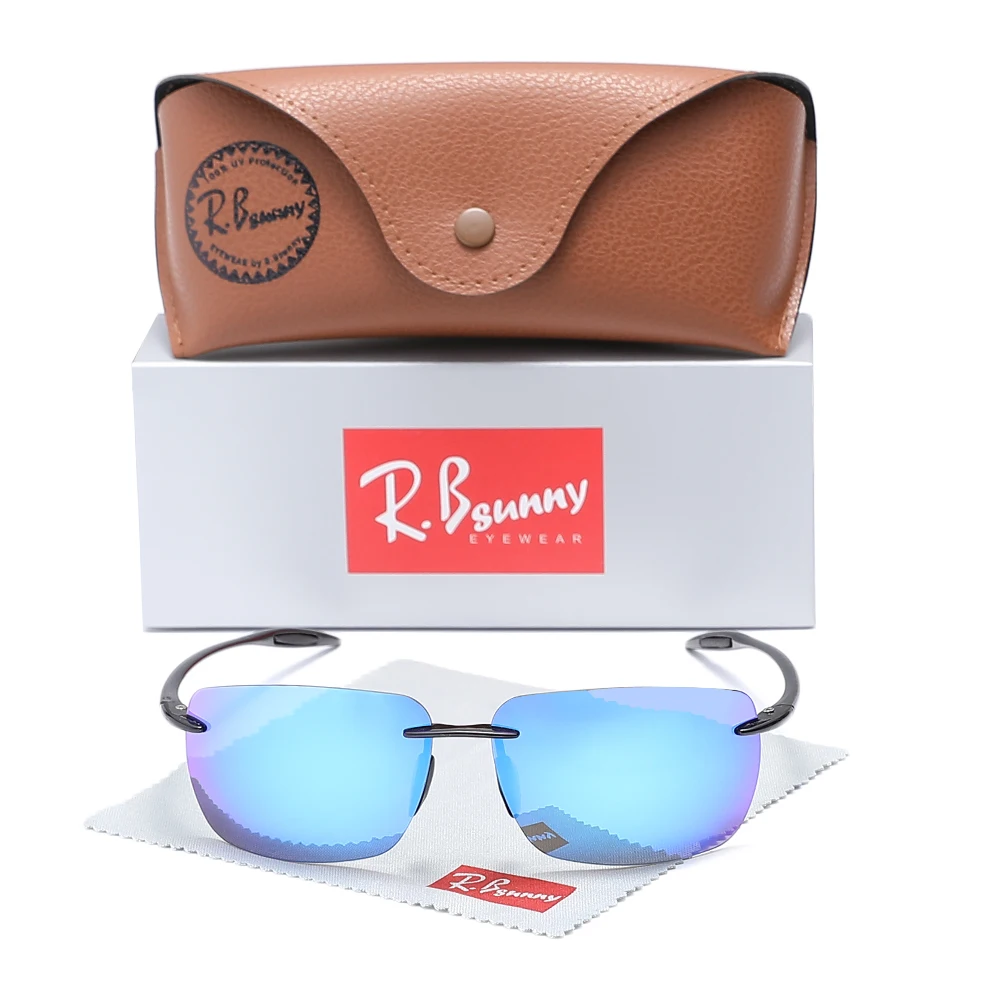 Polarized Rectangle Ultralight Fashion Sunglasses Rimless Men Driving Brand Design Sun Glasses De Sol UV400