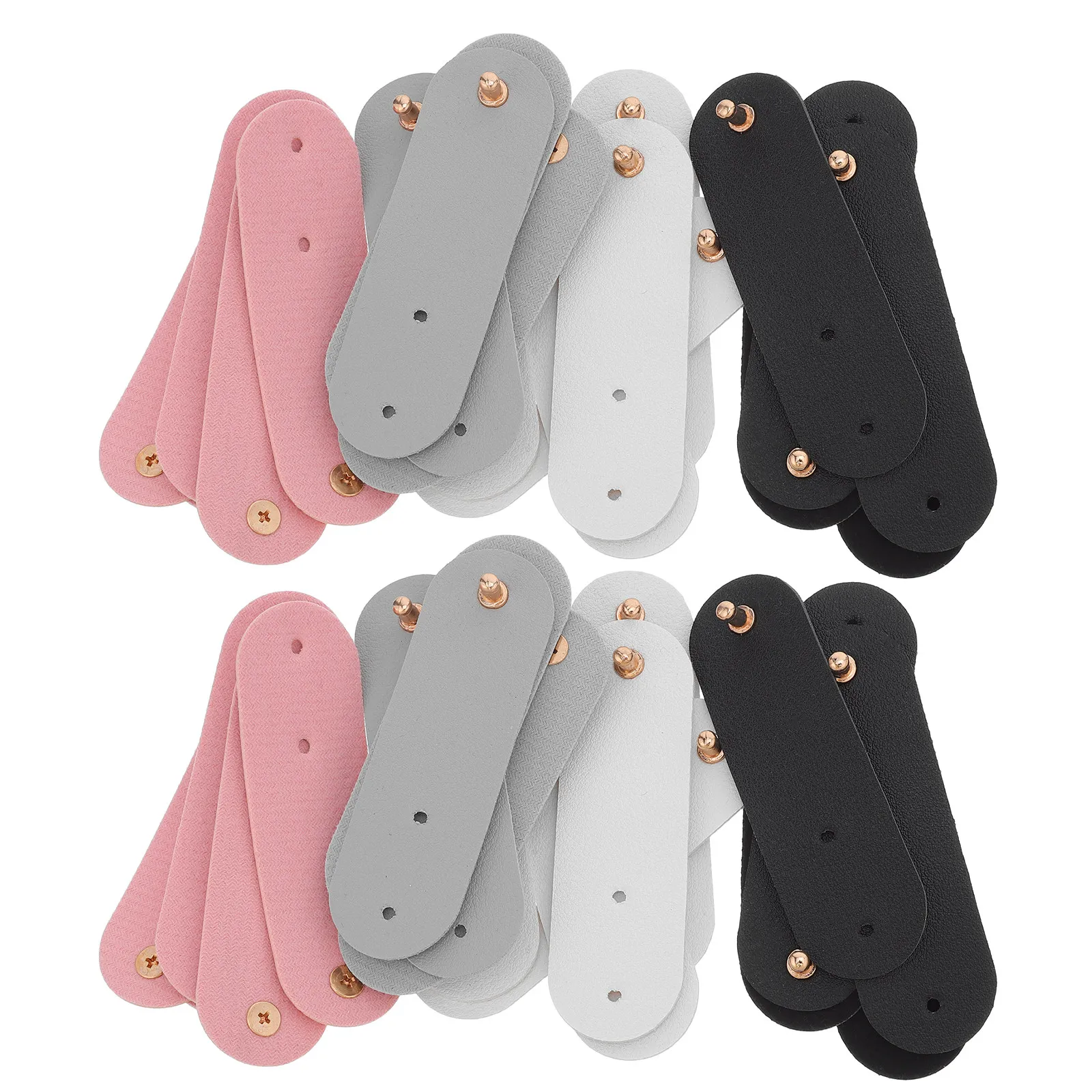 20Pcs Data Cable Organizer PU Snap Cord Keepers Reusable Cable Straps Earphone Holder Charging Cord Wrap Compact Wire Organizer
