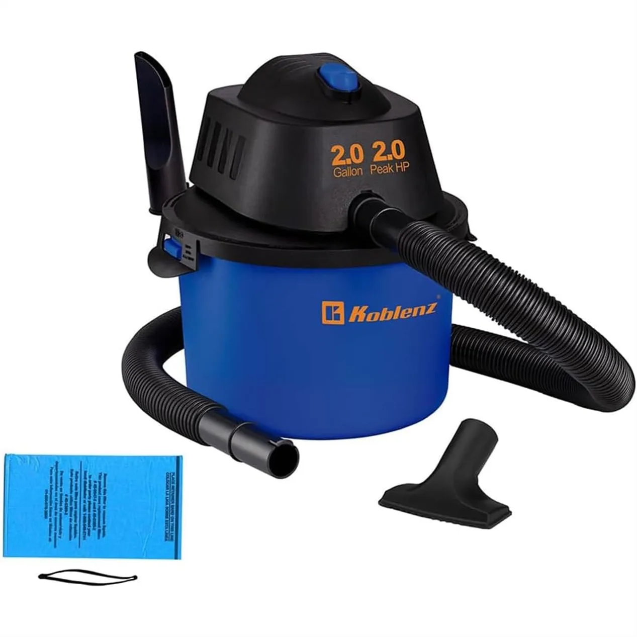 

Wet Dry Vacuum Cleaner, 2 Gallon 2.0 PHP, 60 CFM, 10 ft Reach, Twist-N-Lock Hose, Small Shop Vac for Home Car Garage Workshop