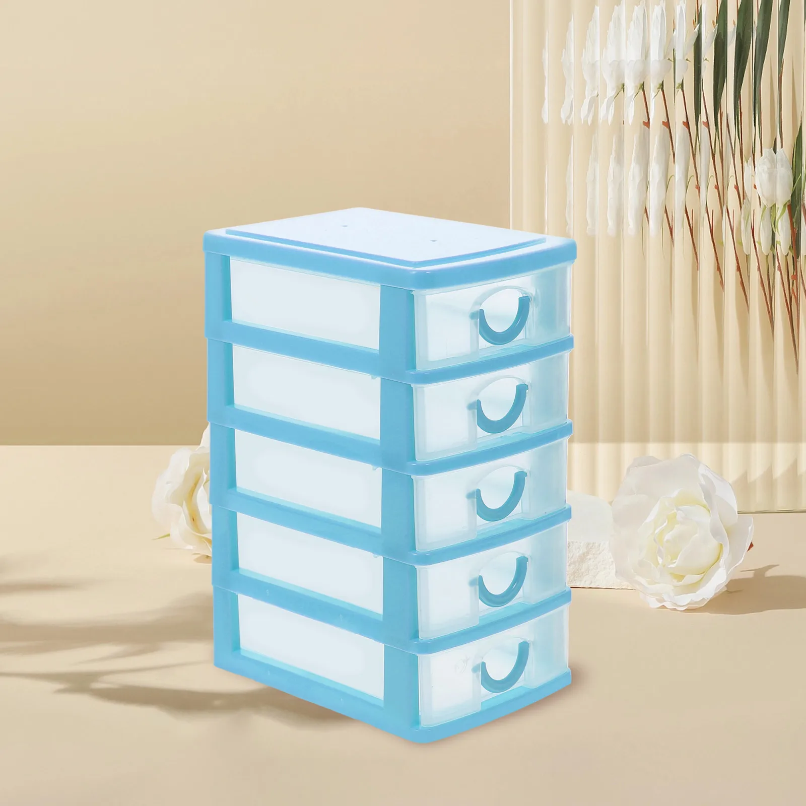 Five Layer Versatile Desktop Storage Clear Desk Organizer Desktop Jewelry Organizer Storage Versatile Plastic Container