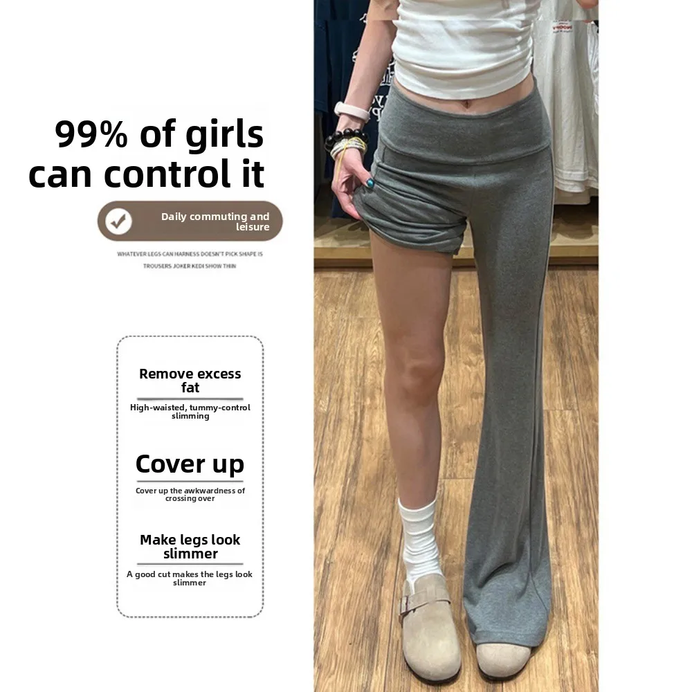 Pantaloni da yoga da donna leggermente svasati blu navy, pantaloni sportivi autunnali a vita bassa e aderenti, per sollevare i fianchi di piccole dimensioni