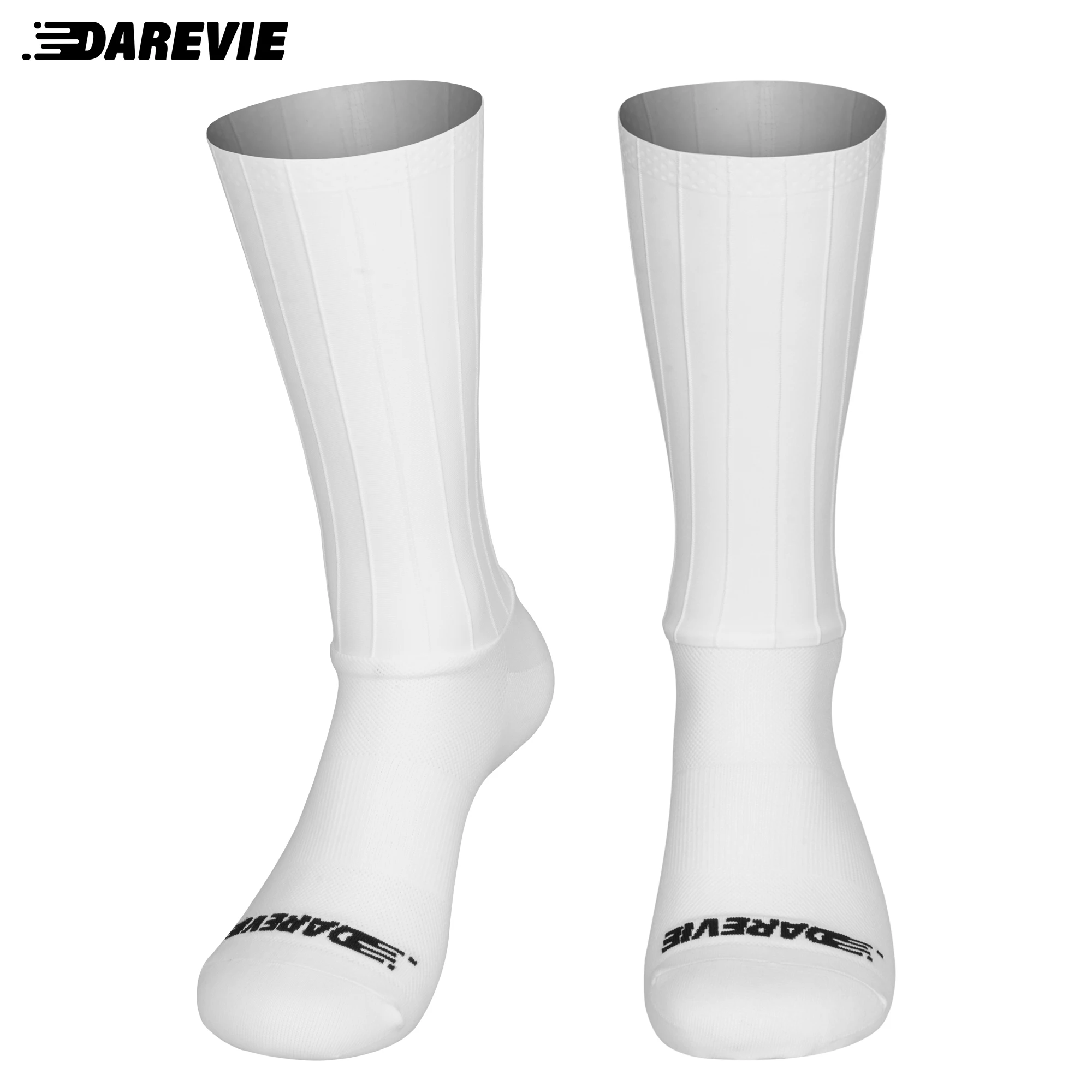 DAREVIE AERO calcetines de ciclismo para hombre, calcetines aerodinámicos profesionales, calcetines elásticos antideslizantes para ciclismo para