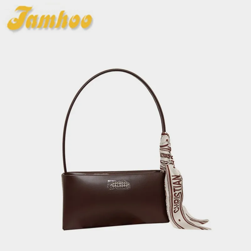 

Jamhoo Classic One-shoulder Leather Bags Underarm Women's Bag New Light Luxury Korean Tide Niche Design Simple Handbags Hobo